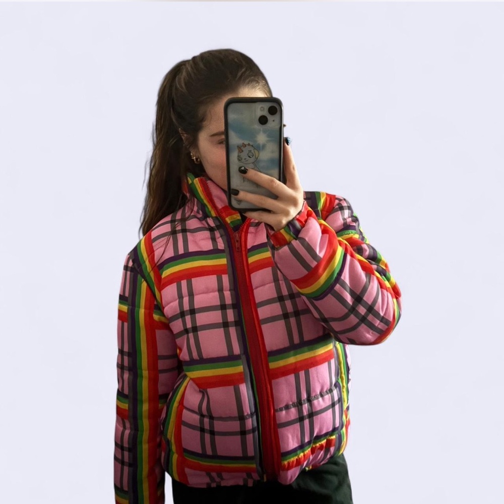 Multicolor Striped Puffer Jacket - Picture 2 of 4